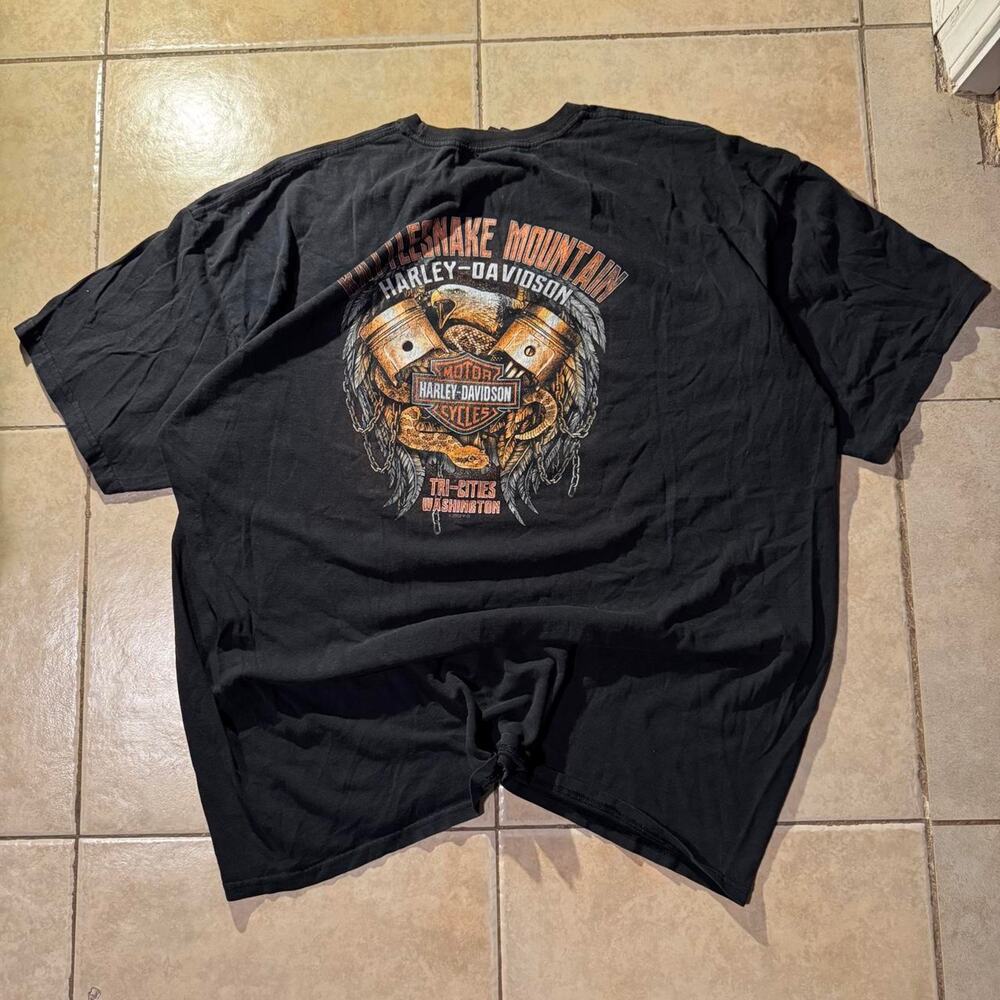 Vintage y2k harley davidson black tee size 2XL in Mens